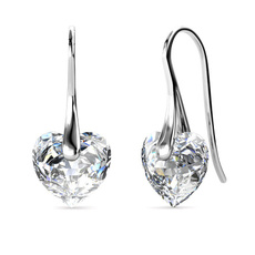 Sterling, Heart, DIAMOND, moissanite earrings