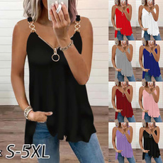 Summer, Plus Size, Shirt, Tops