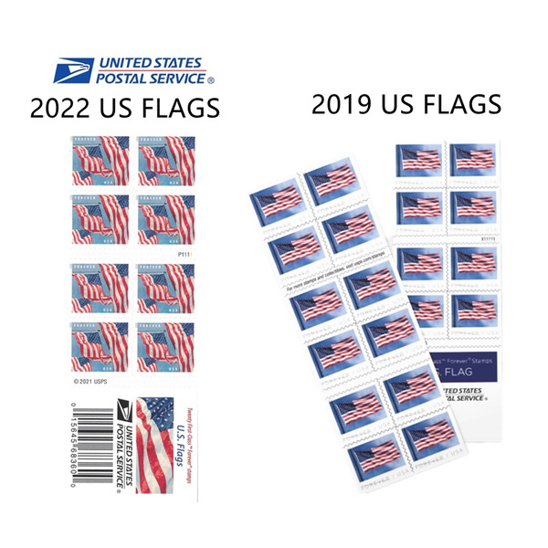 USPS 2019 US Flags Forever Postage Stamps Book of 20 selfstick First Class Wedding Celebration