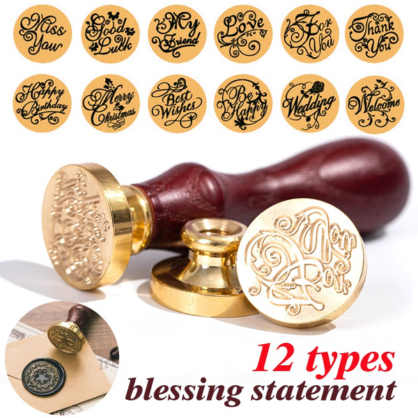 12Types Retro Sealing Wax Stamp DIY Seal Wax Stamping for Envelope ...