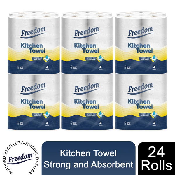 Freedom Rhino Super Strong & Absorbent Multipurpose Kitchen Paper Roll, 24  Rolls | Wish