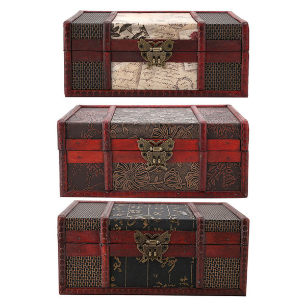 Wooden Storage Box, Vintage Wooden Storage Box Small Size Book Jewelry