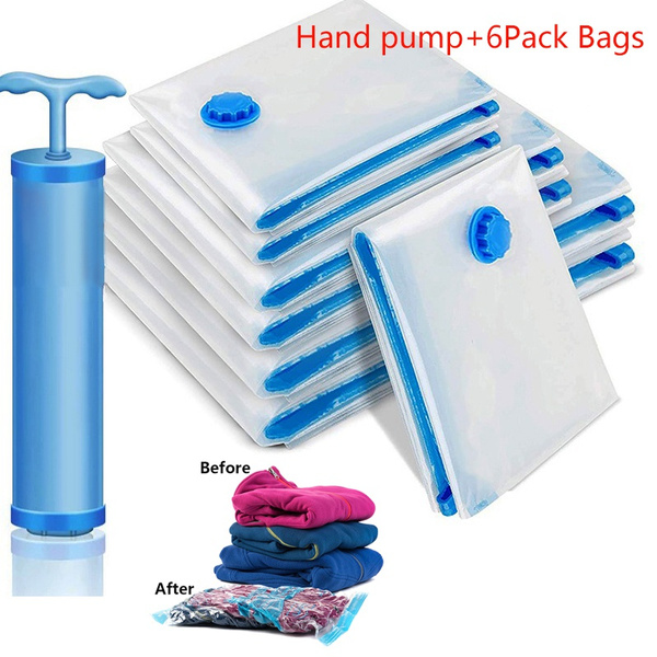 Vacuum Bags Clothes Storage Bag With Valve Transparent Border Folding  Compressed Organizer Travel Space Saving Seal Packet