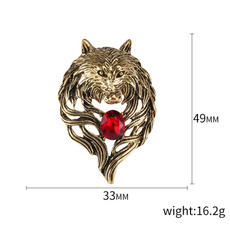 Head, Wolf, retro, Pins