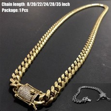 Steel, goldplated, Chain Necklace, 18k gold