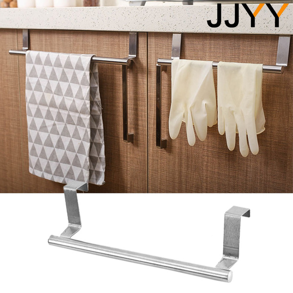 JJYY 1PC/2Pcs Stainless Steel Towel Bar Holder Kitchen Cupboard