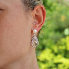 Fashion, 925 sterling silver, Jewelry, wedding earrings