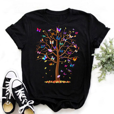 butterfly, Summer, Plus size top, Tree