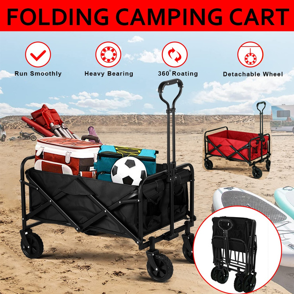 Car Camping Portable Folding Trolley Outdoor Picnic Offroad Wheel Camping Wagon Shopping Cart