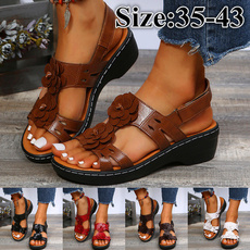 Shoes, wedge, Sandals, round toe