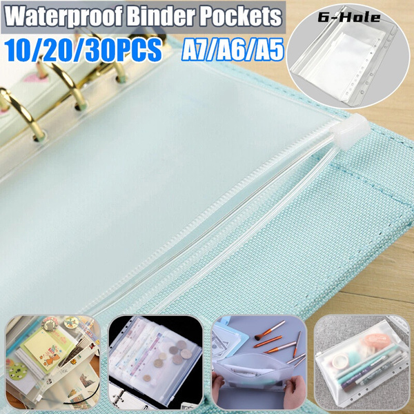 10/20/30PCS 6Hole Binder Pockets Waterproof PVC Stamp and Die Storage