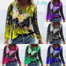 butterflyprint, blouse, Plus Size, Tops & Blouses