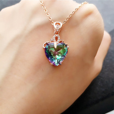 Heart, Chain Necklace, DIAMOND, Jewelry