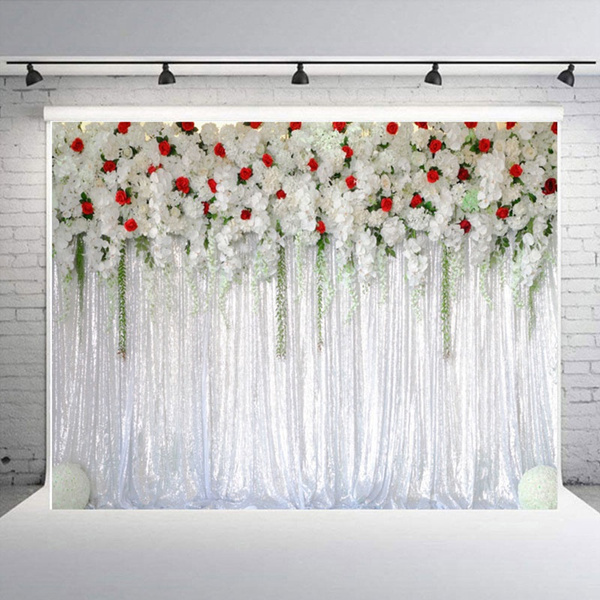 Rose Flower Wall Backdrops Wedding Birthday Floral Theme Party Background Photography Backgroud