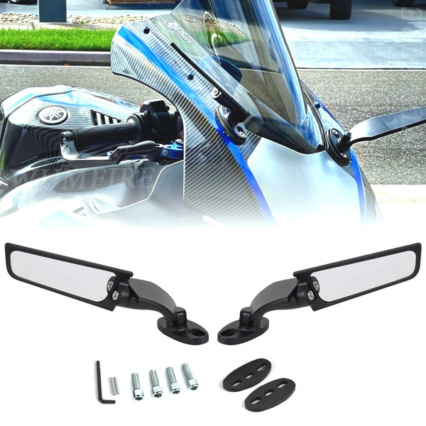 Wind Wing Rearview YZF-R3/R125/R25 Mirrors - Forged Carbon Pattern Hidden Mirrors Motorcycle Rearview Mirrors - Foto 8