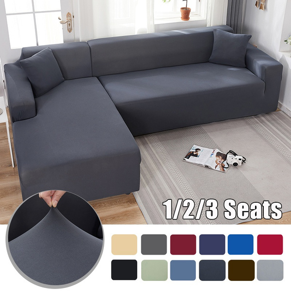 1/2/3 Seater Sofa Covers for Living Room Elastic Solid Corner Couch
