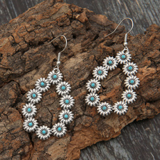 daisyearring, Turquoise, Fashion, vintage earrings