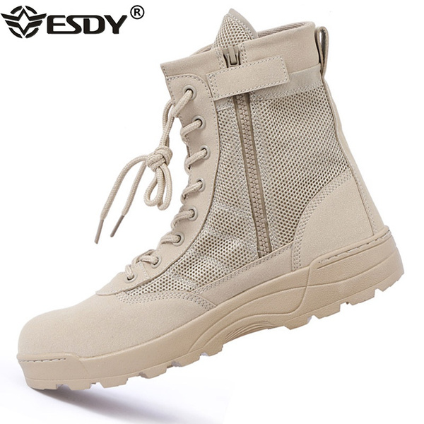 Men's Military Boot Combat Mens Breathable Mesh Camo Ankle Boots