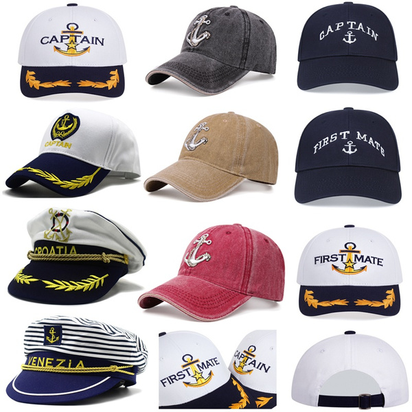 Captain First Mate Cap Costume Navy Marine Admiral Hat Sailor Boating ...