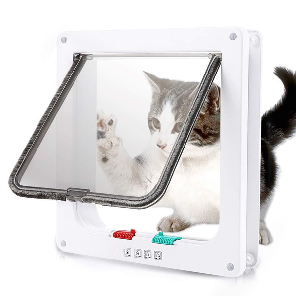 Cat Door Flap Large (Outer Size 25x 5.5x27.7cm), 4 Way Locking for