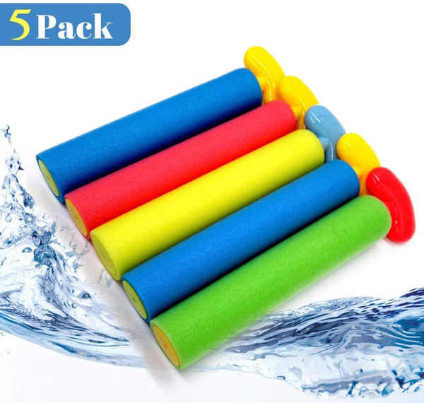 Pool Toys Water Guns for Kids and Adults, 5 Pack Noodle Squirt Guns