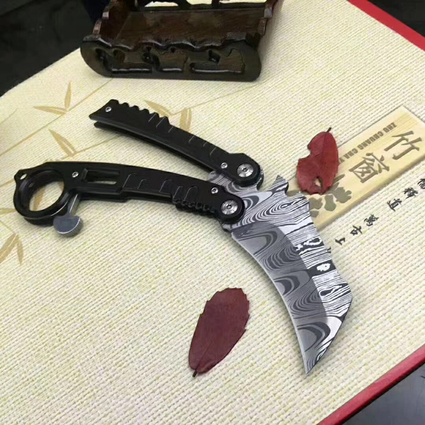 Balisong Butterfly Claw Knife High Hardness Stainless Steel Tanto Blade Outdoor Survival Hunting