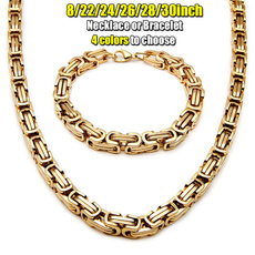 24kgold, byzantinechain, Chain Necklace, Men