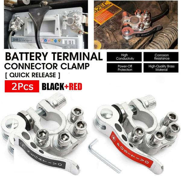 2Pcs Battery Terminals Connectors Clamps TinPlated Brass Car Battery
