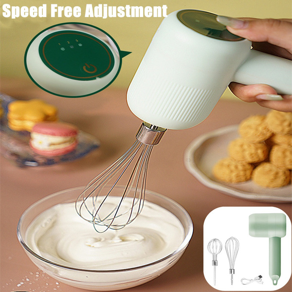 Wireless Electric Food Mixer Portable Hand Blender 3 Speeds High Power  Beater