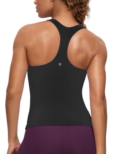 CRZ YOGA Butterluxe Workout Tank Tops for Women Built in Shelf Bras Padded  - Racerback Athletic Spandex Yoga Camisole