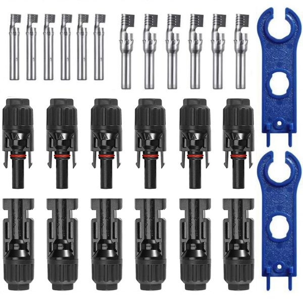 6 Pairs Solar Connectors with Spanners Solar Panel Cable Connectors ...