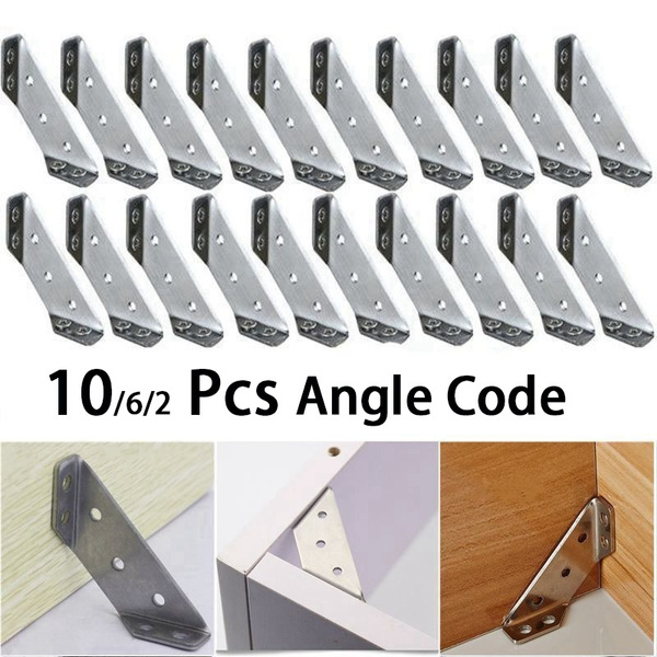 10/6/2Pcs Corner Braces Joint Stainless Steel Angle Code Corner Bracket