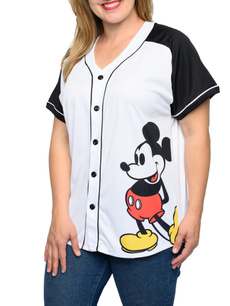Mickey Mouse, Plus Size, Shirt, button