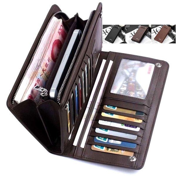 Leather Wallets for Men Long Clutch Bank Credit Card Holders Male Vint –  FunkyTradition