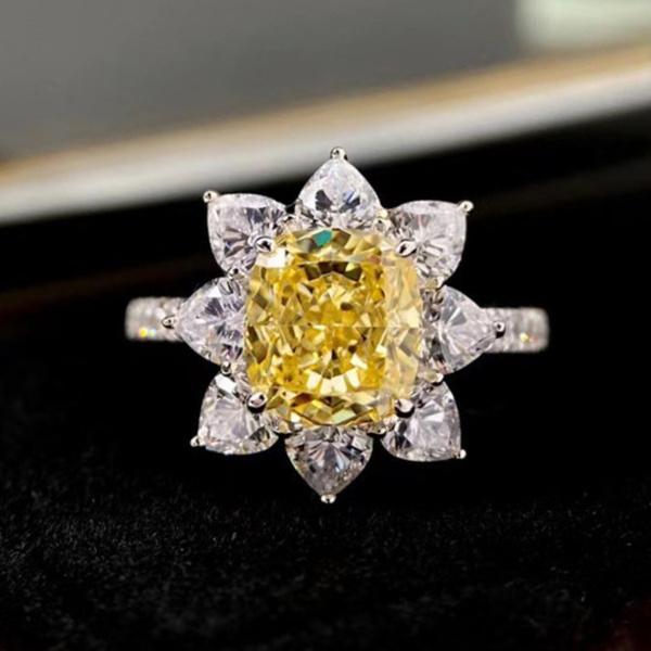 Amazon.com: Gem Stone King 925 Sterling Silver Yellow Citrine Flower Ring  For Women By Keren Hanan (1.24 Cttw, Round 4MM, Gemstone Birthstone,  Available in Size 5,6,7,8,9): Clothing, Shoes & Jewelry