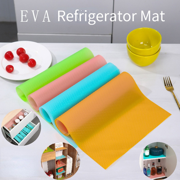 4Pcs EVA Refrigerator Mats Oil Resistant Cuttable Drawer Mats