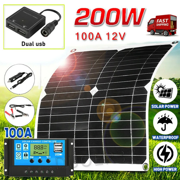 Solar Panel 200W 12 Volt DFITO Portable Solar Panel With Charge