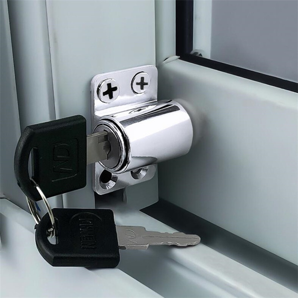 Sliding Window Patio Screw Door Lock Key Push Baby Child Safety