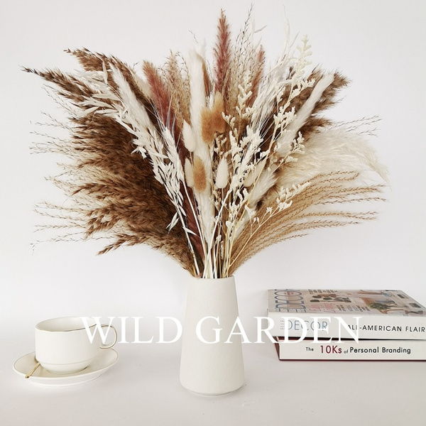 15/65/70/80PCS Natural Dried Pampas Grass Bouquet,Boho Home Decor ...