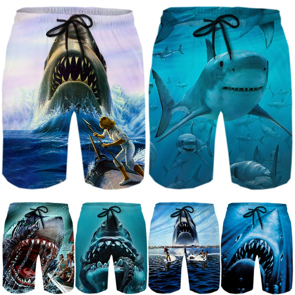 3D Printing New Creative Design Shark Pattern Shorts Fashion Men Funny ...