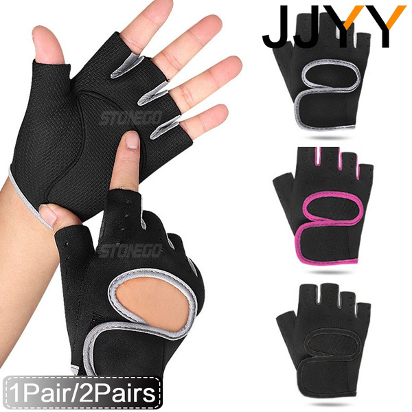 JJYY 1 Pair/ 2 Pairs Sport gloves Women/Men Anti-skid Weight Lifting Gloves  Breathable Gym Glove Body Building Fitness Gloves Exercise Training Wrist  Glove