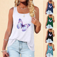 butterflyprint, Tops & Tees, Vest, Fashion