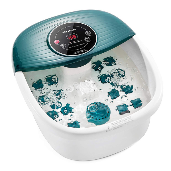 MaxKare XKAM-SPA18 Foot Spa/Bath Massager with Heat, Bulbbles, and  Vibration, Digital Temperature Control, 16 Masssage Rollers