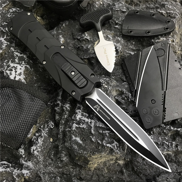 9 INCH Knife Set Quick Open Straight Out Jump Switch Assists Straight