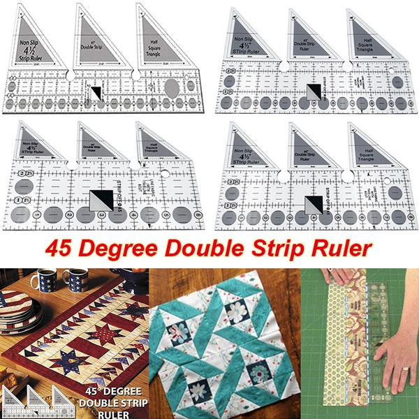 45 Degree Double Strip Ruler,Double Strip Quilting Ruler,Creative Ruler