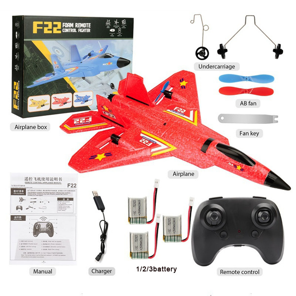 New F22 RC Plane Airplane 2.4G Remote Control Aircraft Glider Radio ...