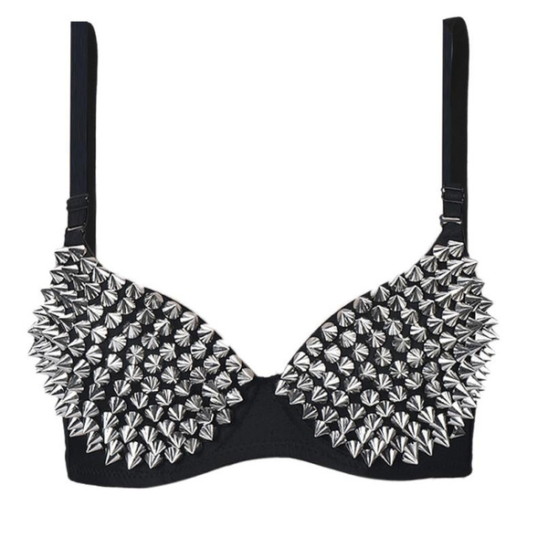 Gold/silver Sexy Bras Women Party New All-over Spike Rivet