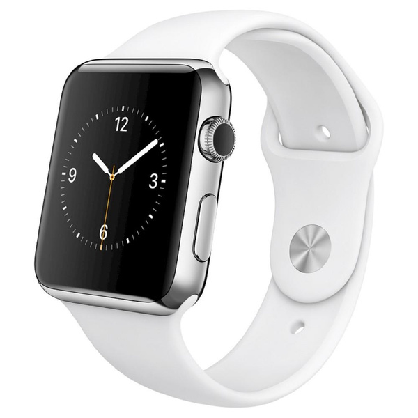 Used Apple Watch Gen 1 42mm Stainless Steel - White Sport Band ...