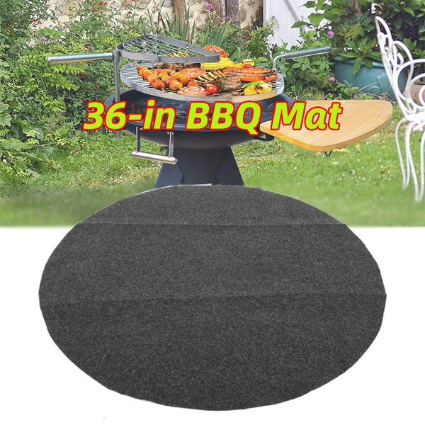 Round Under Grill Mat Fire Pit Mat, 36in Deck Patio Protect Mat