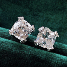 Sterling, DIAMOND, moissanite earrings, Stud Earring
